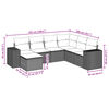 vidaXL 7-tlg. Garten-Sofagarnitur mit Kissen Hellgrau Poly Rattan
