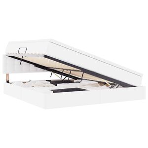 vidaXL Bett mit Stauraum und LED Hellgrau 200 x 200 cm Kunstleder