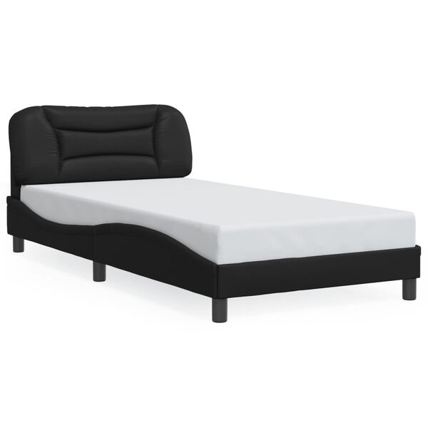 vidaXL Bettgestell ohne Matratze "Hvar" Schwarz 100x200 cm Kunstleder