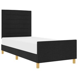 vidaXL Bettgestell mit Kopfteil Schwarz 100 x 200 cm Stoff