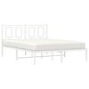 vidaXL Bettgestell mit Kopfteil Metall Wei&szlig; 135x190 cm