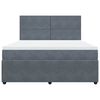 vidaXL Boxspringbett mit Matratze Dunkelgrau 180x200 cm Samt