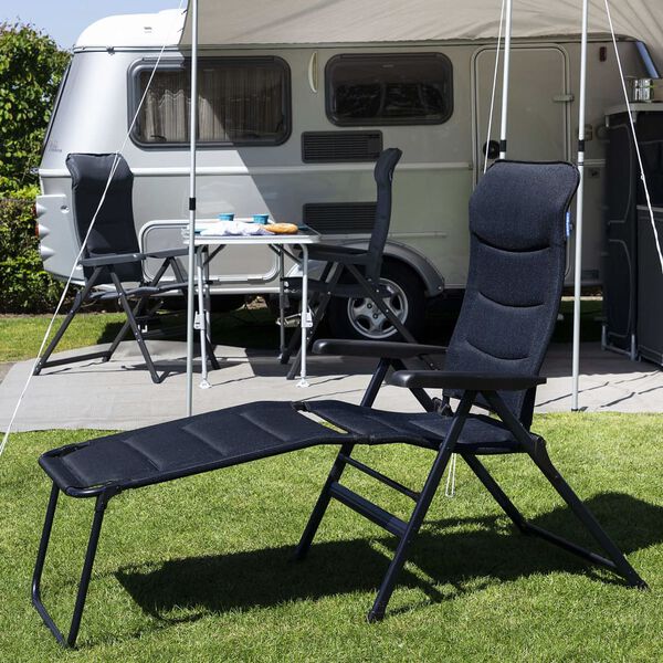 Campart Travel Campingstuhl 2 Stk. Torino Blau 68x43,5x120 cm