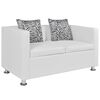 vidaXL Sofa 2-Sitzer Kunstleder Wei&szlig;