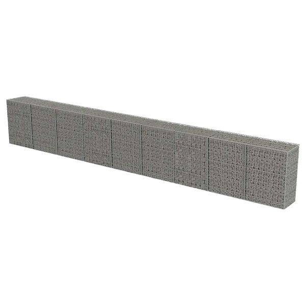 vidaXL Gabionenwand mit Abdeckung Verzinkter Stahl 900&times;50&times;100 cm