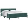 vidaXL Boxspringbett mit Matratze Dunkelgr&uuml;n 180 x 200 cm Samt