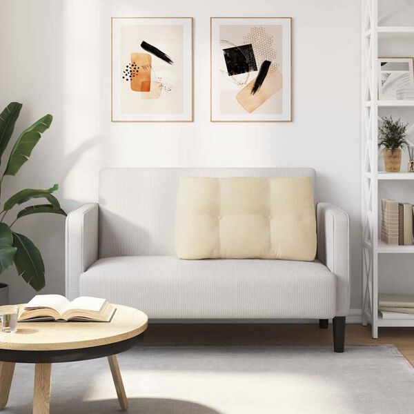 vidaXL R&uuml;cken Kissen Creme 80 x 24 x 50 cm Stoff