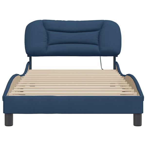 vidaXL Bettgestell ohne Matratze "Hvar" Blau 100x200 cm Stoff