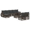 vidaXL Gartensofa-set 10 pcs Grau und Dunkelgrau Poly-Rattan