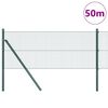 vidaXL Zaunpfosten Gr&uuml;n 50 x 0,6 m (16 x 16 mm Maschen) Stahl und PVC