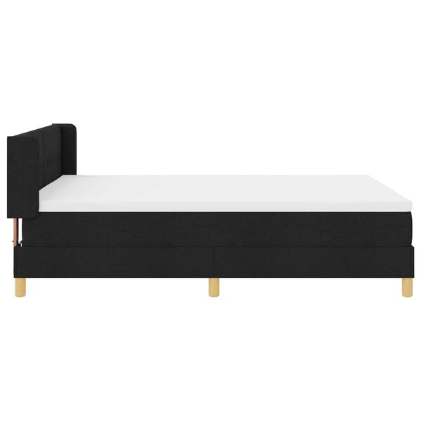 vidaXL Boxspringbett mit Matratze Schwarz 200 x 140 cm Polyester
