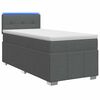 vidaXL Boxspringbett mit Matratze und LED Dunkelgrau 90 x 190 cm Stoff