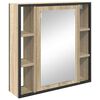 vidaXL Badezimmerm&ouml;bel-Set mit Regal 4 pcs Sonoma-Eiche Holzwerkstoff
