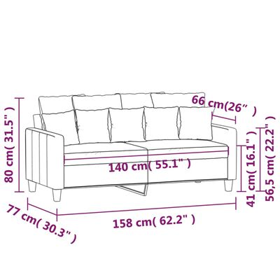 vidaXL 2-Sitzer-Sofa Dunkelgrau 140 cm Stoff