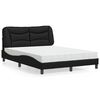 vidaXL Bett mit Matratze "Hvar" Schwarz 140x190 cm Kunstleder