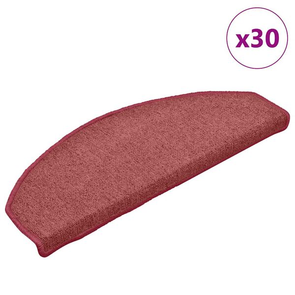 vidaXL Stufenmatten 30 Stk. 65x24x4 cm Bordeaux Halbrund Gro&szlig;