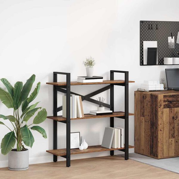 vidaXL B&uuml;cherregal Altholz 100 x 33,5 x 102 cm Holzwerkstoff