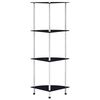 vidaXL Regal mit 4 Ablagen Schwarz 30x30x100 cm Hartglas
