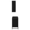 vidaXL Badezimmerm&ouml;bel Set 2 pcs Schwarz Eichen-Optik Holzwerkstoff