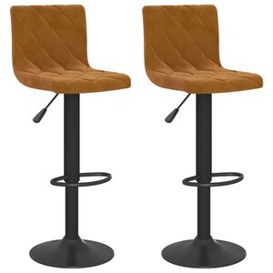 vidaXL Barhocker 2 Stk. Braun Samt
