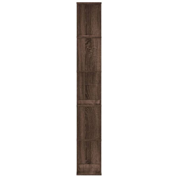 vidaXL B&uuml;cherregal 5 B&ouml;den Braun Eichen-Optik 45x23,5x162,5 cm