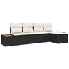 vidaXL Gartensofa-set mit Kissen 5 pcs Schwarz und Creme Poly Rattan