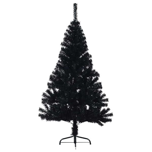 vidaXL Künstlicher Halb-Weihnachtsbaum mit Ständer Schwarz 150 cm PVC