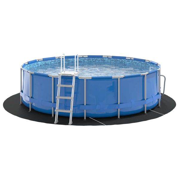 vidaXL Bodenfolie f&uuml;r Pools Schwarz &Oslash; 366 cm Vliesstoff