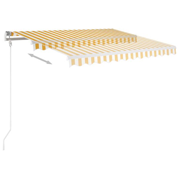 vidaXL Markise Manuell Einziehbar mit LED 3x2,5 m Gelb und Wei&szlig;