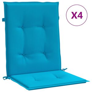 vidaXL Gartenstuhlauflagen f&uuml;r Niedriglehner 4 Stk. Blau 100x50x3 cm