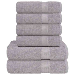 vidaXL 6-tlg. Handtuch-Set FROGN Grau 360 g/m&sup2;