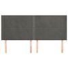 vidaXL Kopfteil mit Ohren Dunkelgrau 183x16x118/128 cm Samt