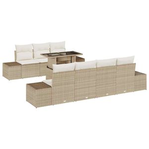 vidaXL Sofa Set 8 stk. Beige und Creme Poly-Rattan