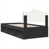 vidaXL Bettrahmen Schwarz 75 x 190 cm Massives Kiefernholz