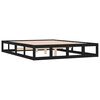 vidaXL Massivholzbett Schwarz 140x190 cm