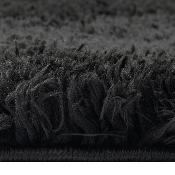 vidaXL Shaggy-Teppich Hochflor Schwarz 80x150 cm 50 mm