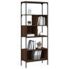 vidaXL B&uuml;cherregal 5 B&ouml;den Braun Eichen-Optik 76x33x188,5 cm