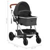 vidaXL 3-in-1-Kinderwagen Dunkelgrau Aluminium