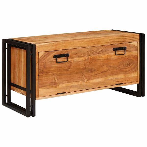 vidaXL Schuhschrank mit T&uuml;r Braun 90 x 38 x 45 cm Massivholz Akazie