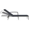 vidaXL Sonnenliege mit Auflage Poly Rattan Grau