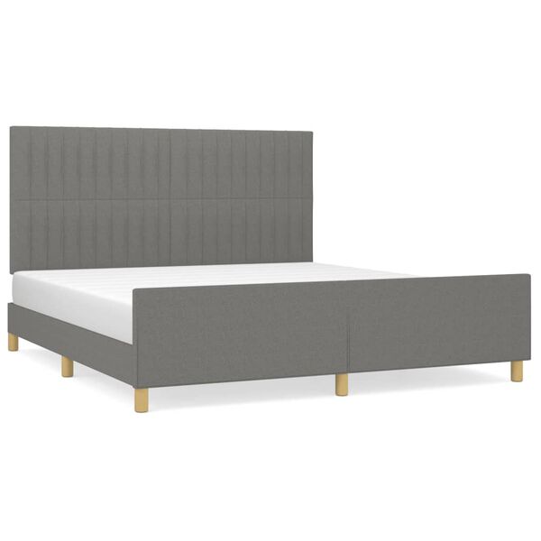 vidaXL Bettgestell ohne Matratze Dunkelgrau 160x200 cm Stoff