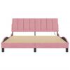 vidaXL Bettgestell mit LED ohne Matratze "Hanko" Rosa 160x200 cm Samt