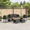 vidaXL Garten-Sofa-Set 6 pcs Schwarz Poly-Rattan
