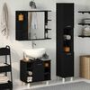 vidaXL Badezimmerm&ouml;bel-Set mit Regal 3 pcs Schwarz 30 x 30 x 179,5 cm