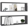 vidaXL W&uuml;rfelregale 2 Stk. Hochglanz-Grau 80x15x26,5 cm Holzwerkstoff