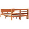 vidaXL Bettrahmen mit Kopfteil 2 pcs Wachsbraun Massivholz Kiefer