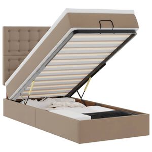 vidaXL Ottoman-Bett mit Matratze Cappuccino-Braun 100x200cm Kunstleder