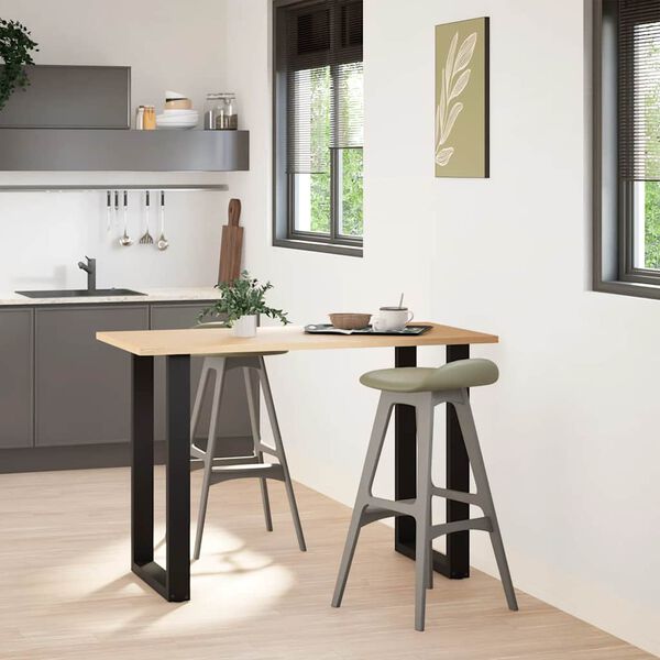 vidaXL Bartischbeine U-Form 2 Stk. Schwarz 60x(90-91) cm Stahl