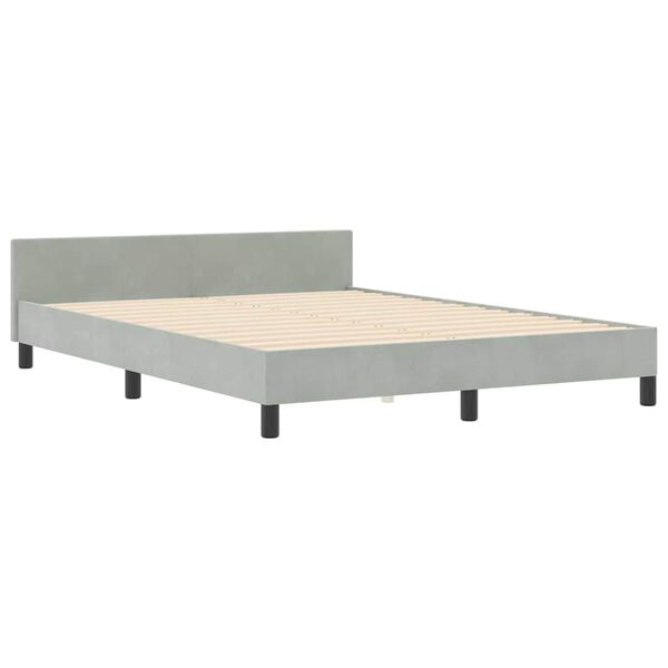 vidaXL Boxspringbett mit Kopfteil Hellgrau 180 x 200 cm Samt