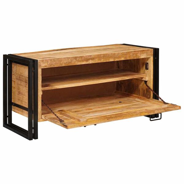 vidaXL Schuhschrank mit T&uuml;r Braun 90 x 38 x 45 cm Massivholz Mango